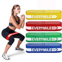 EveryMile Resistance Bands for Legs and Butt, Fabric Exercise Bands Set Non-Slip Booty Bands, Hi ...